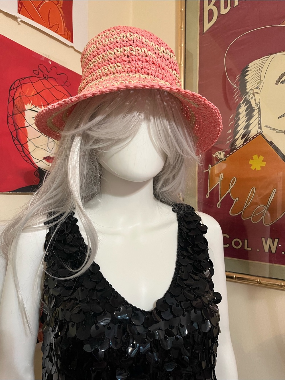 Pink Crochet Sun Hat - Women's Beach Hat NWT